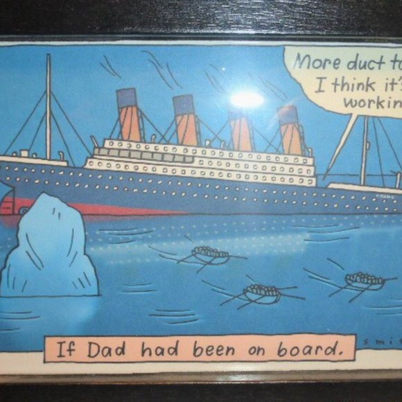 Signed "Smith" PRINT of SHIP & Comic Strip More Duct Tape Black Wood Photo Frame - Picture 2 of 4